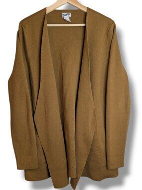 DULUTH Trading Large Womans LONG Brown DUSTER SWEATER Long Pockets Cozy Wool
